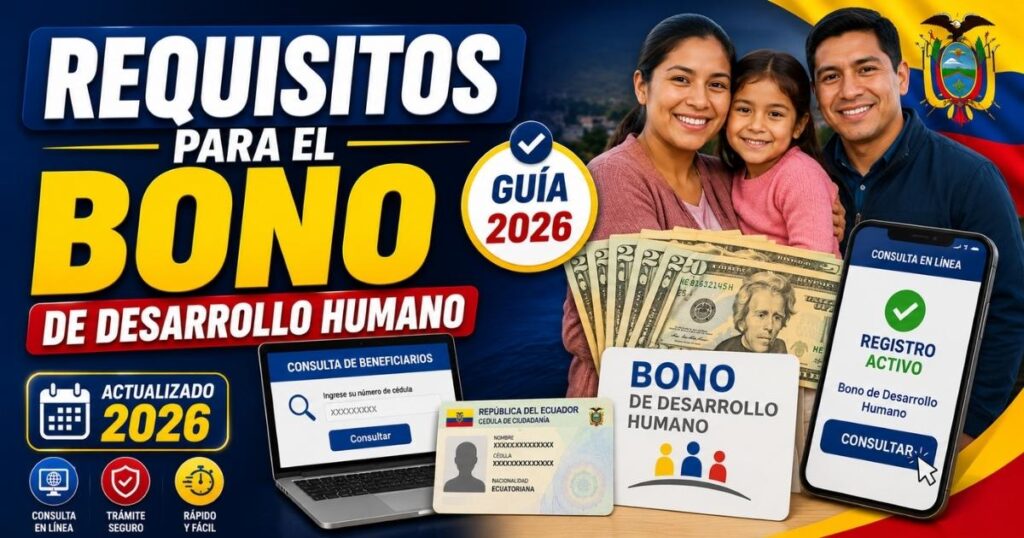 Requisitos para el Bono de Desarrollo Humano guía 2026 en Ecuador