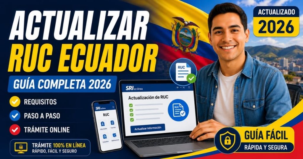 Cómo actualizar RUC SRI Ecuador 2026 paso a paso en línea