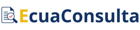 Logo de Ecuaconsulta, portal de trámites, certificados y consultas en Ecuador