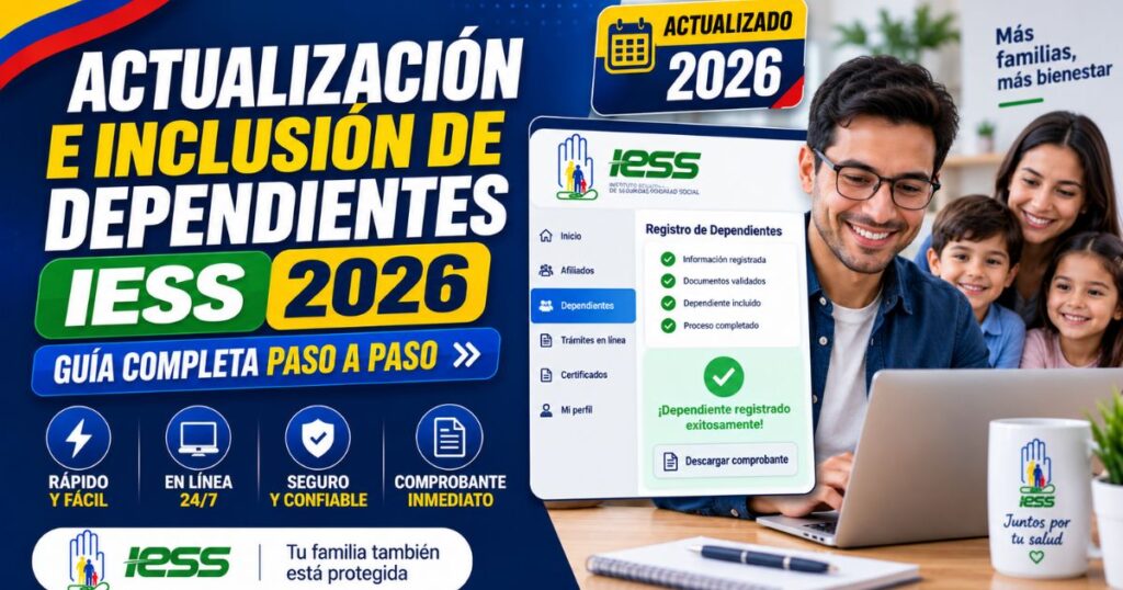 Actualización e inclusión de dependientes IESS 2026 paso a paso en línea
