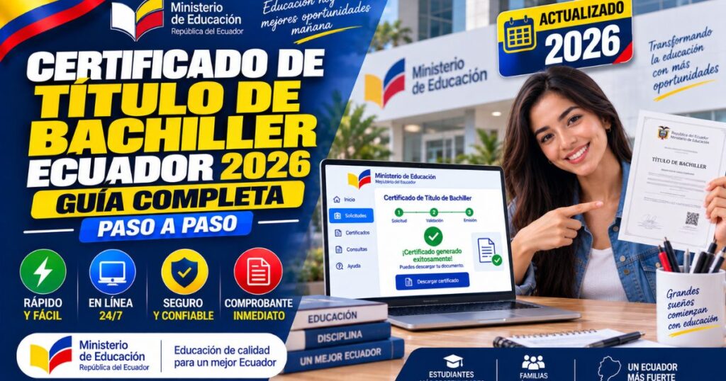 Cómo obtener certificado de título de bachiller Ecuador 2026 paso a paso